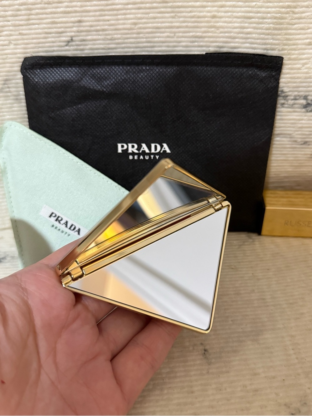 Prada Beauty Triangle Shaped Double-sided Compact Mirror - Picture 4 of 9